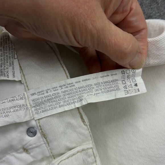 Zara High Waist Cropped Jeans Women's Size 30 Button Fly White Denim NWT - Picture 5 of 13